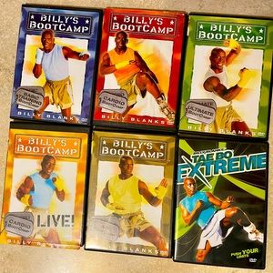 5 Billy Blanks Billy’s Bootcamp DVDs and Tae Bo Extreme DVD